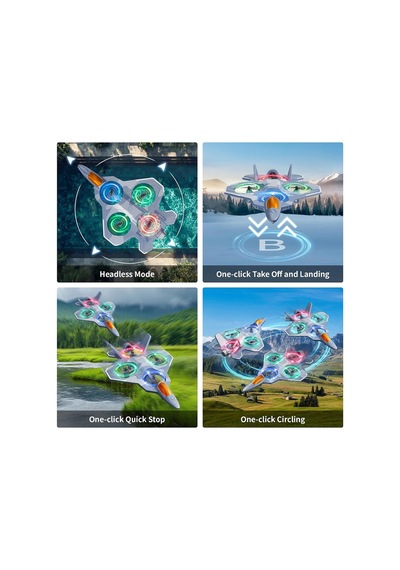 V50 2.4ghz Çift Bataryalı Işıklı Savaş Uçağı Rc Drone 360 Takla Atabilen Başsız Modlu Kumandalı