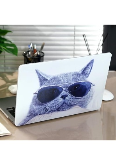Macbook Pro 13 Kedi Desenli Kılıf A1706 A1708 A1989 A2159 A2251 A2289 A2338 M1 M2 Uyumlu Tpu Sert Kılıf İnce Hafif Koruyucu Kapak Gri