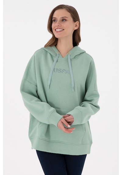 U.S. Polo Assn. Kadın Su Yeşili Kapüşonlu Sweatshirt 50292370-VR048