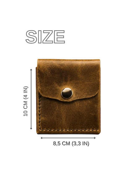 Huggy Craft Crazy Horse Deri Kart Cüzdanı Taba