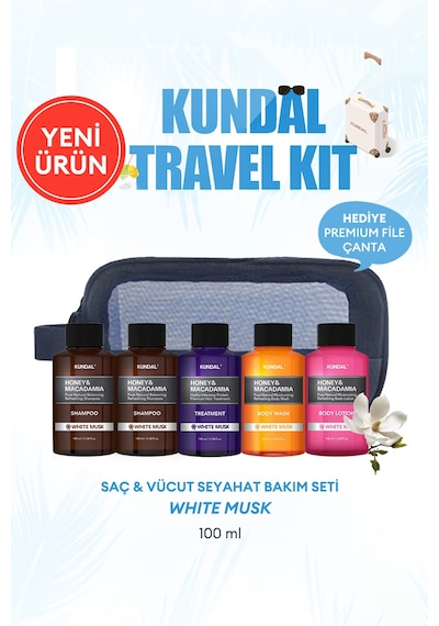 Kundal Travel Kit White Musk Saç & Vücut Seyahat Bakım Seti