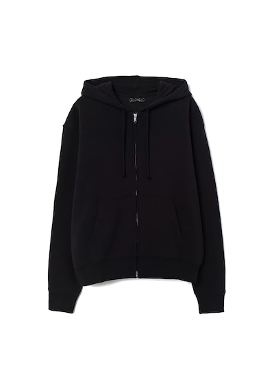 Çello Mello Kapüşonlu Fermuarlı Sweatshirt Siyah Siyah