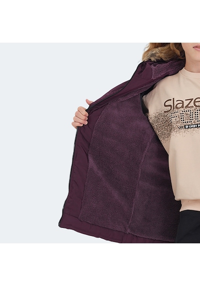 Slazenger CAMELIA Çocuk Kapüşonlu Mor Mont & Kaban