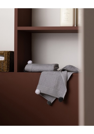 Valerie 2'li %100 Pamuk El Havlusu - Gri - 30x30 Cm 8684427342534 Çok Renkli