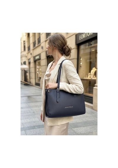 Just Polo Kadın Yeni Sezon Yumuşak Deri Büyük Boy Fermuarlı Lüks Tasarım El Çantası Shopper Lacivert 49614670