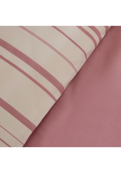 Karaca Home Cool Stripe Çift Kişilik Nevresim Takımı Gül Kurusu