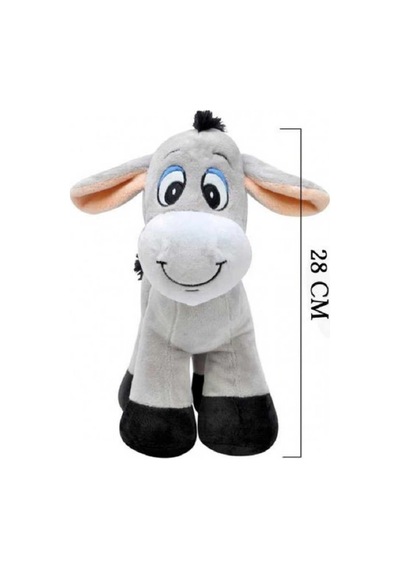 Sevimli Peluş Eşek 28 Cm Yumuşacık Sarılmalık Gri Peluş Oyuncak