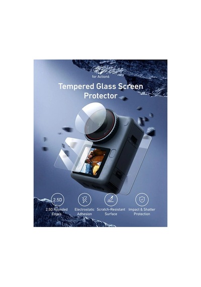 Ayex Telesin S6-flm-25 Temperli Cam Lens Ve Ekran Koruyucu Seti Djı Osmo Action 6 İle Uyumlu