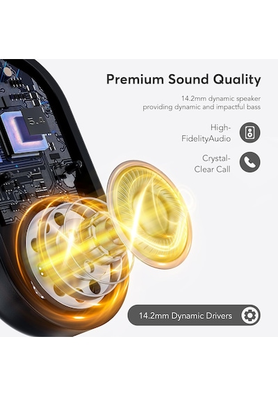 Ultra Açık Kulak Kulaklık Kablosuz Bluetooth - Açık Hava Ergonomik Fit Kemik İletim Kulakiçi Kulaklıklar, Su Ge