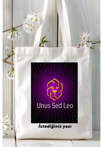 Art Hediye Unus Sed Leo Baskılı Bez Çanta Omuz Çantası Kişiye Özel Desen 2 Çok Renkli