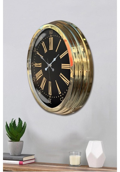 40 Cm Metal Gold Roma Rakamlı Duvar Saati