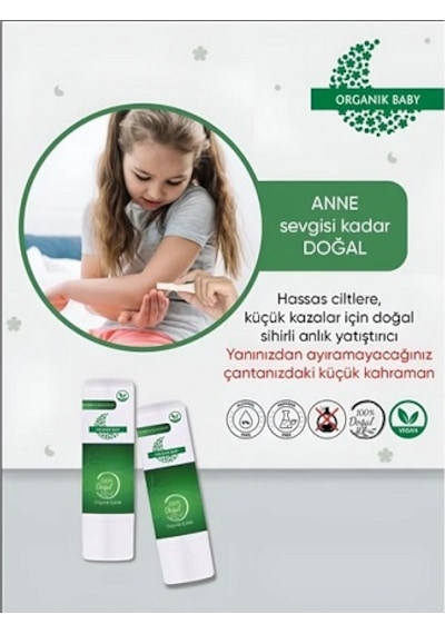 Organik Baby Anlık Yatıştırıcı Doğal Stick Vegan Cilt Bakım Balmı