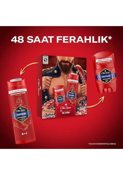 Old Spice Captain Deo Stick 50ml & Duş Jeli 250ml Limon - Mandalina
