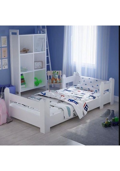 Tulipkids Montessori Karyola Beyaz 90x190 Yatak Uyumlu Oval Kesim Çocuk Yatağı Kids-107