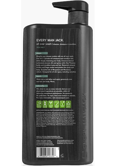 Every Man Jack All Ower Wash 3 in 1 Sea Salt Şampuan 945 ML