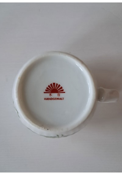 Handgemalt Alman Antika Çiçek Figürlü Antika Porselen Sütlük Çok Renkli