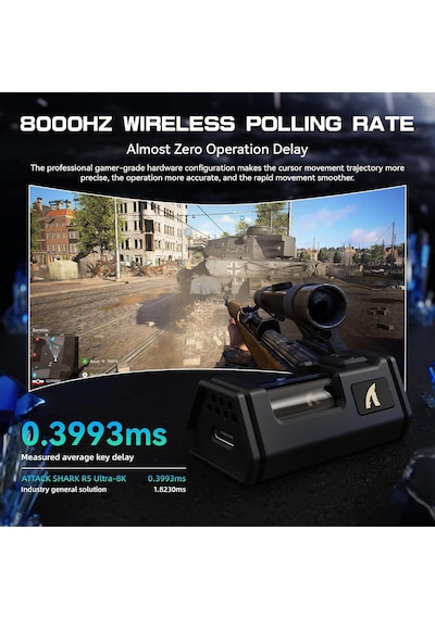 R5 Ultra Karbon Fiber Hyperspeed Kablosuz Gaming Mouse 39g Süper Hafif, Paw3950max Sensör, 42000 Dpı, 8000hz Kablo