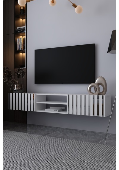 180dhdtdar6bg Aden Duvara Monte Pleksi Desenli Tv Sehpası Beyaz - Gümüş 180dhdtdar6bg Aden Duvara Monte Pleksi Desenli Tv Sehpası Beyaz - Gümüş