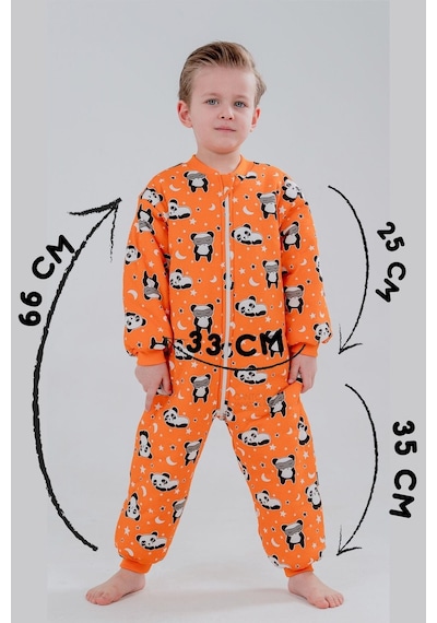 Cantoy Erkek Bebek 2.5 Tog Desenli Uyku Tulumu 2 Yaş Turuncu