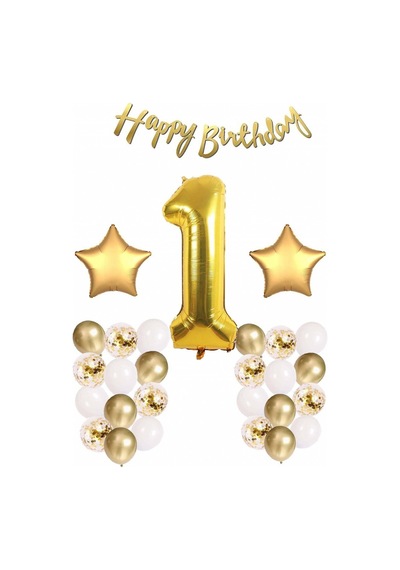 Yaş Balon Happy Birtday Doğum Günü Süsleme Seti