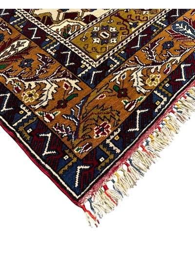 El Dokuma Sıfır Büyük Yahyalı Halısı 130x240 Lacivert Krem Halı Lacivert