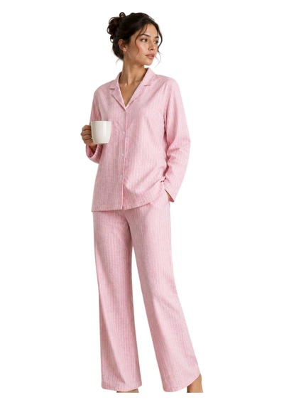 Confeo C840-963 Kadın Önü Düğmeli Uzunkol Dokuma Pijama Takım Pembe Confeo C840-963 Kadın Önü Düğmeli Uzunkol Dokuma Pijama Takım Pembe