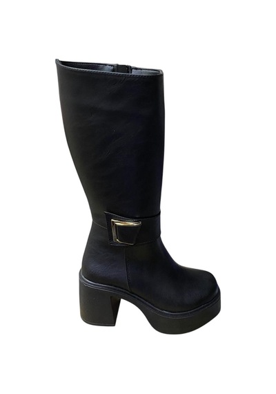 Miçe Shoes Kadın Platfrom Çizme Siyah Tokalı - 796657832 Siyah Tokalı