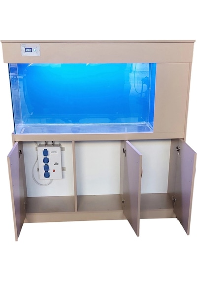 Kanki Pet 135 Cm Yandan Sumplı Cappuccino Mdf Mobilyalı Akvaryum Kumandalı Led Aydınlatmalı