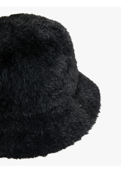 Koton Peluş Bucket Şapka Siyah 6wak40008aa Siyah