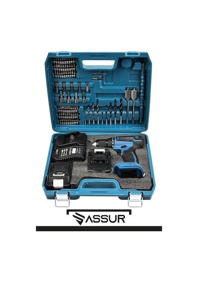 Assur 21V Akülü Vidalama Kömürsüz Motor Şarjlı Matkap - 1569
