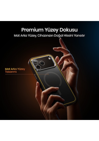 Aohi The Future Apple iPhone 17 Pro Max Kılıfı, Magsafe Uyumlu Telefon Kılıfı, Siyah