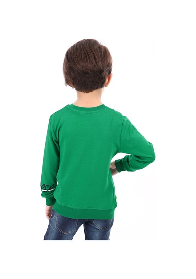 Toontoy Kids Toontoy Erkek Çocuk Football Baskılı Sweatshirt Çimen Yeşili