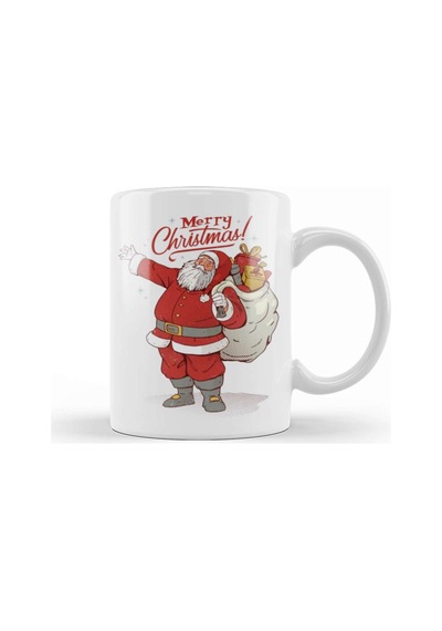Yılbaşı Yeni Yıl Konseptli Merry Christmas Santa Noel Baba Kupa Bardak Porselen Karışık