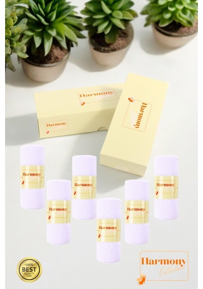 Harmony Collectıon Bambu Kadın Beyaz Patik 6 Çift Özel Kutulu Burun Dikişsiz, Premıum Socks Siyah Beyaz