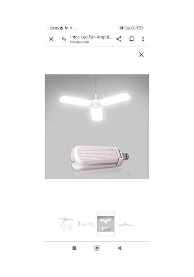 45 Watt 3 Kollu Pervane Led Ampul Beyaz Işık Tasarruflu Ampul