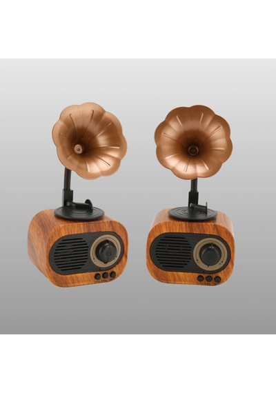 Retro Radyo Hoparlör 5w Bluetooth Usb Sd Kart Destekli Taşınabilir Nostaljik Ses Sistemi
