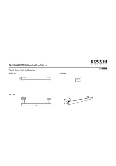 Bocchi Matera Havluluk Uzun 35 Cm Krom 3021-0006 Çok Renkli
