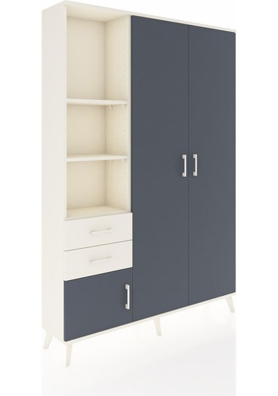Arges Dolap 5 Raflı 2 Çekmeceli Tek Askılı 132x30x195 Aytaşı-antrasit/aytaşı Antrasıt/aytası Arges Dolap 5 Raflı 2 Çekmeceli Tek Askılı 132x30x195 Aytaşı-antrasit/aytaşı Antrasıt/aytası