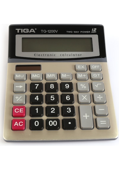 Tiga Tg-1200V 12 Haneli Hesap Makinesi Gt İşlem Kontrolü