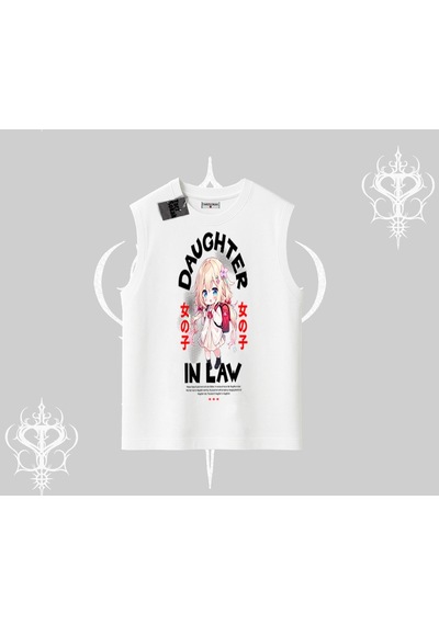 Startmore Startmore Kolsuz Tshirt Anime Girl Daughter In Law Baskılı Beyaz
