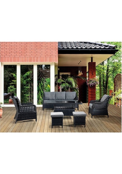 Mobilyabazari Rattan Bahçe Mobilyası Salon, Balkon, Cafe Ofis 3 1 1 Masa 2 Puf Siyah Mobilyabazari Rattan Bahçe Mobilyası Salon, Balkon, Cafe Ofis 3 1 1 Masa 2 Puf Siyah