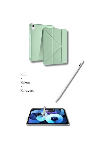 Apple Uyumlu iPad A16 11. Nesil Ve 10. Nesil A3355 A2757 Tablet Kılıfı Tablet Kalemi Ekran Koruyucu Set Tablet Kılıfı