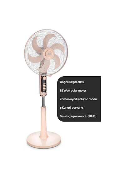 Geseus Troya 6 Kanatlı 18 İnç. 85w Güçlü Vantilatör