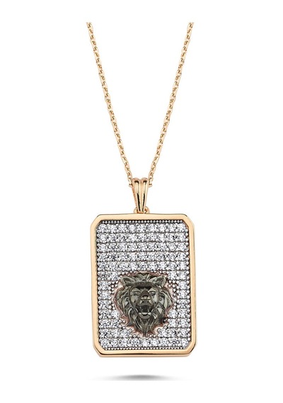 Sembol Gold Altın Kolye 14k Aslanlı Özel Tasarım Rose T8131