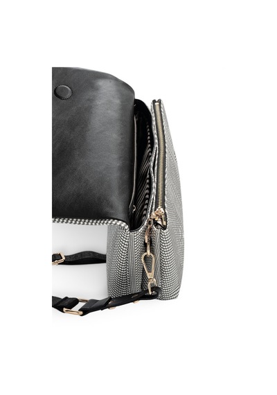 Silver & Polo Silver Polo Siyah Beyaz - Siyah Hasır Kadın Çapraz Çanta Sp1278