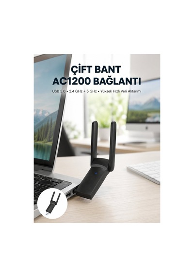 Usb Wifi Adaptör 1200 Mbps Hız - Glst9609-9162
