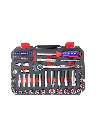 Workpro Wp202524 1/4' 3/8 Metrik 75 Parça Cr-v Profesyonel Lokma Takımı