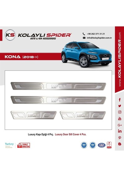 Hyundai Kona Luxury Kapı Eşiği 4 Prç Krom 2018 ve Sonrası