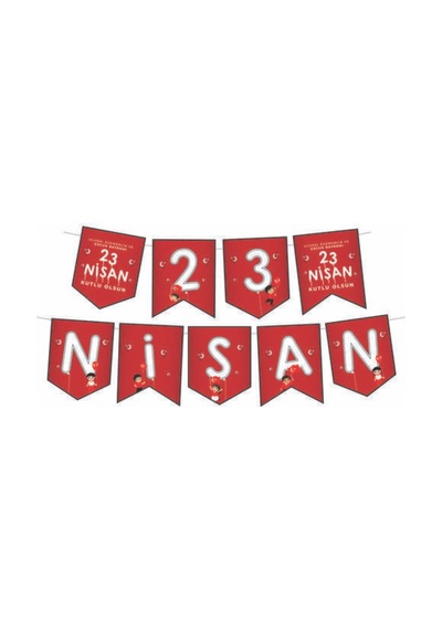 23 Nisan Süsleme Seti 120 Parça Banner Flama Balon Sarkıt Tavan Süsü Okul Sınıf Dekorasyon Paketi "
