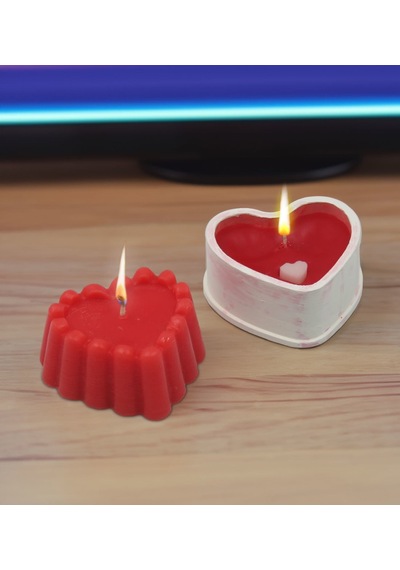Bk Gift El Yapımı 2 Li Kalp Tasarımlı Kokulu Mum Seti, Sevgiliye Hediye, Doğum Günü Hediyesi, Yıl Dönümü Sarı